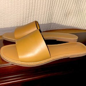 Madewell Women Sandals- The boardwalk post slide sandal leather